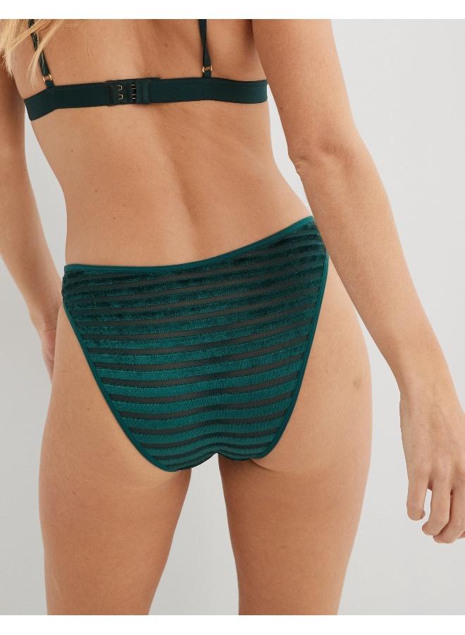 Aerie Striped High Leg Bikini Bottom  - Image 1