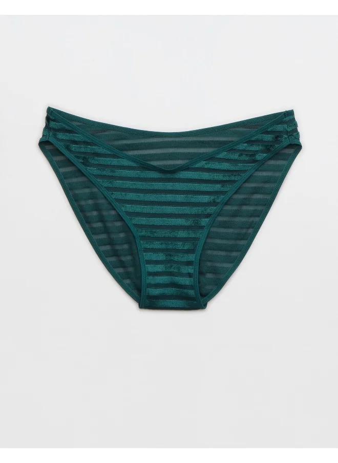 Aerie Striped High Leg Bikini Bottom