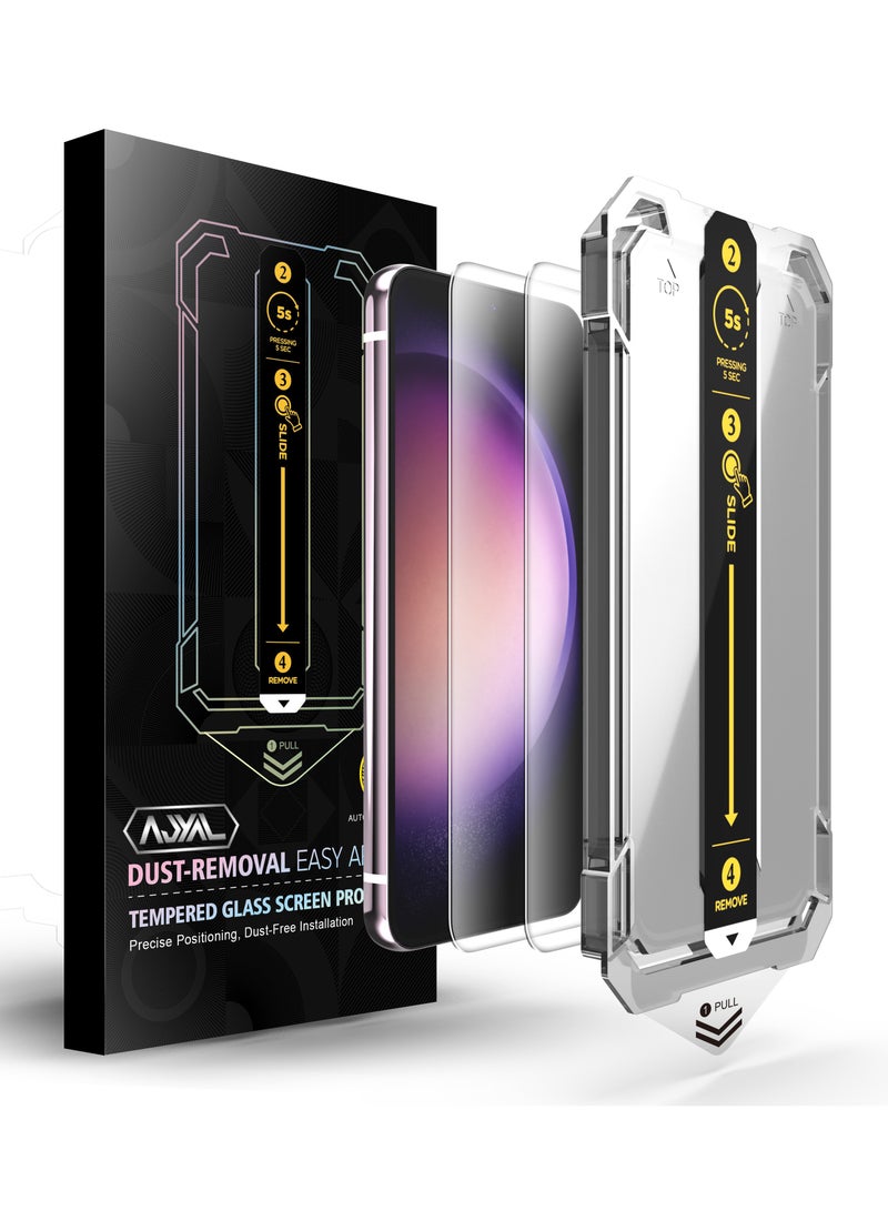 AJYAL Samsung Galaxy S23+ Screen Protector [PACK-2][Auto Alignment Screen Protector] Full Cover Edge to Edge Premium Tempered Glass [Case Friendly] Samsung Galaxy S23+