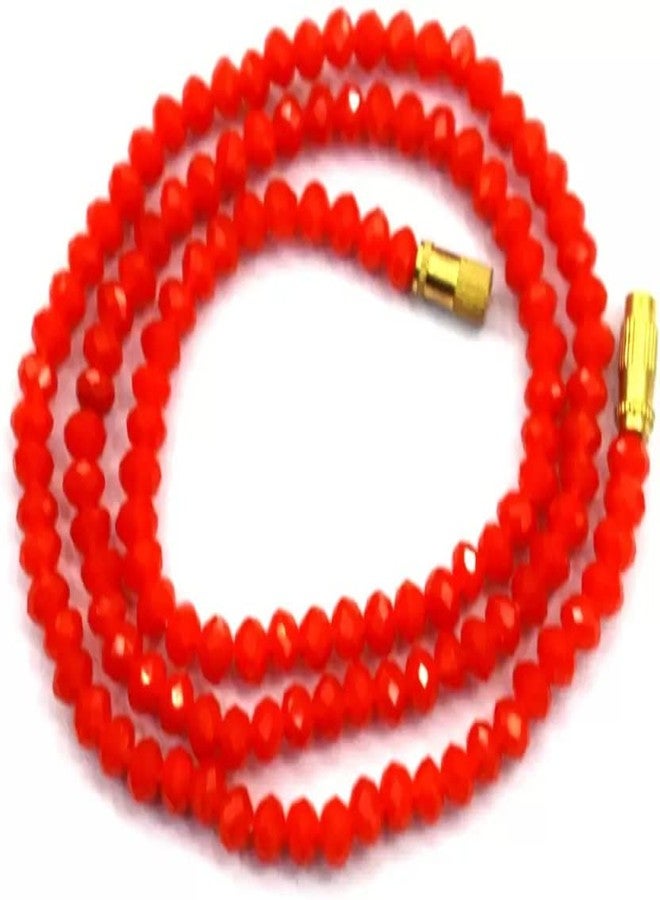 Bhumi Creation Crystal Mala Color Tradition Crystal Women And Girl Graduated Necklace Natural Red Agate Beads