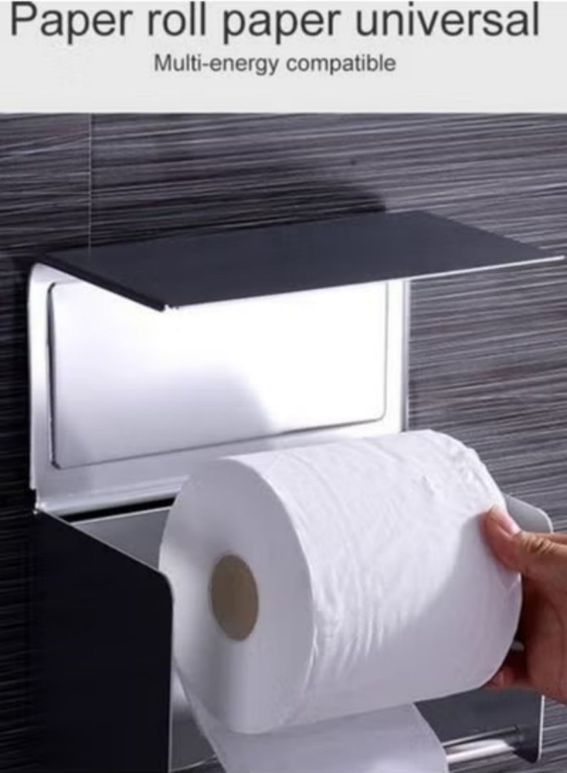 Wall-Mounted Waterproof Paper Tissue Holder Black - Image 2