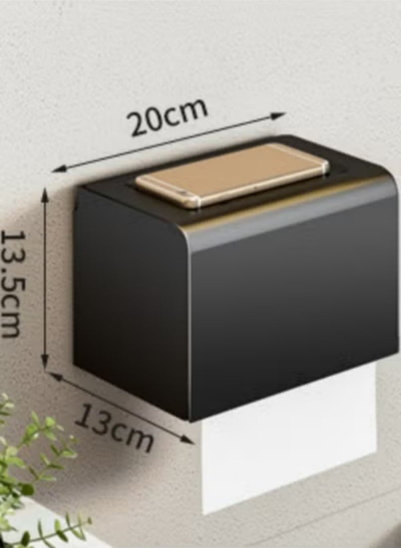 Wall-Mounted Waterproof Paper Tissue Holder Black - Image 3
