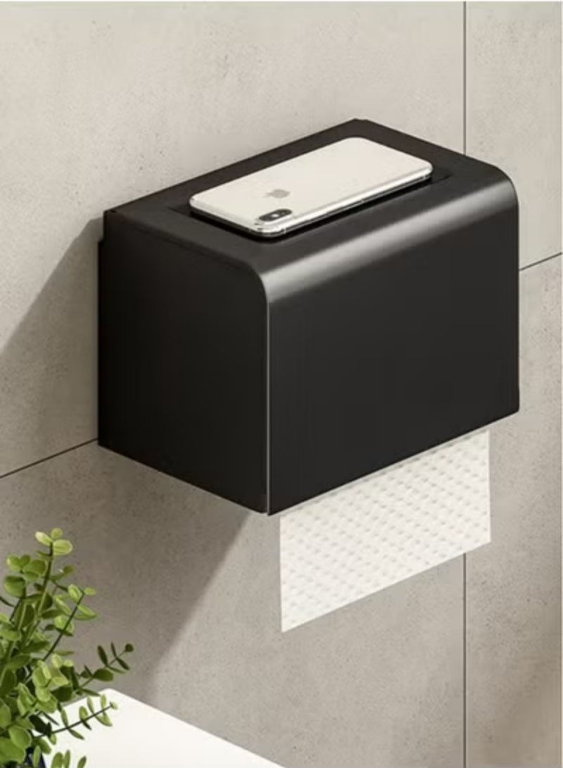 Wall-Mounted Waterproof Paper Tissue Holder Black - Image 1