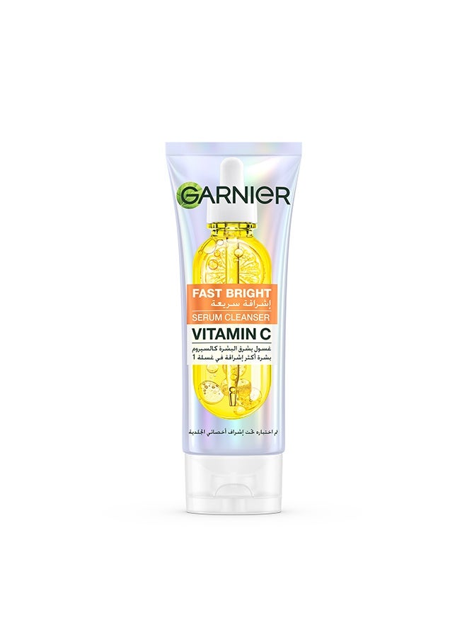 Garnier Skinactive Fast Bright Vitamin C Serum Cleanser Facewash, 100ml - Image 1