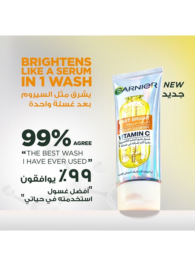 Garnier Skinactive Fast Bright Vitamin C Serum Cleanser Facewash, 100ml - Image 2