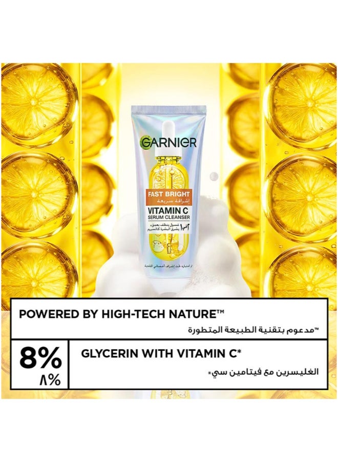 Garnier Skinactive Fast Bright Vitamin C Serum Cleanser Facewash, 100ml - Image 3