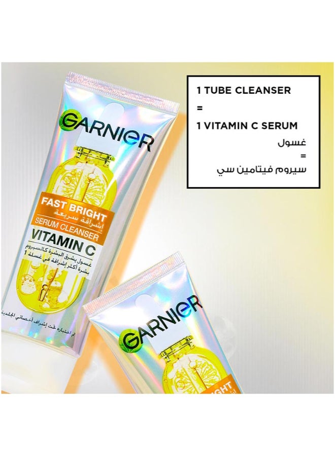Garnier Skinactive Fast Bright Vitamin C Serum Cleanser Facewash, 100ml - Image 4