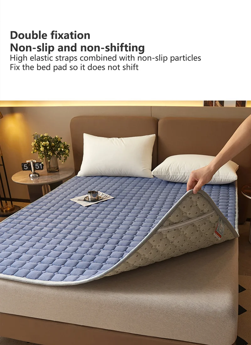 Sharpdo Winter Plush Quilted Thick Milk Velvet Mattress, Anti-Static Soft Mattress 180*200cm