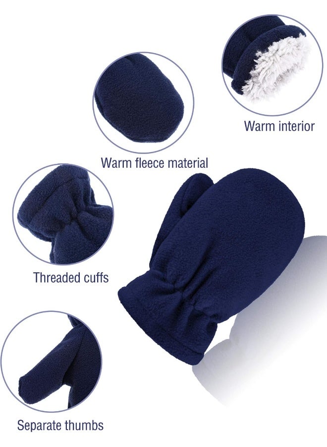 Satinior SATINIOR 3 Pairs Baby and Toddler Fleece Mittens Kids Winter Warm Mittens for Boy Girl  - Image 4