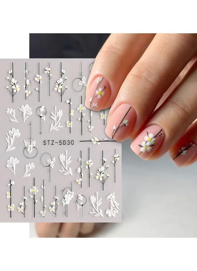 3D Embossed Flower Nail Art Stickers Decals Self-Adhesive 5D Floral Nail Supplies Nail Art Design Decoration Accessories For Women Girls 5 Sheets - pzsku/Z839F4769FC40134C01B3Z/45/_/1726195349/6e83e01e-b0d3-44e4-b96b-7d9b16e8af60