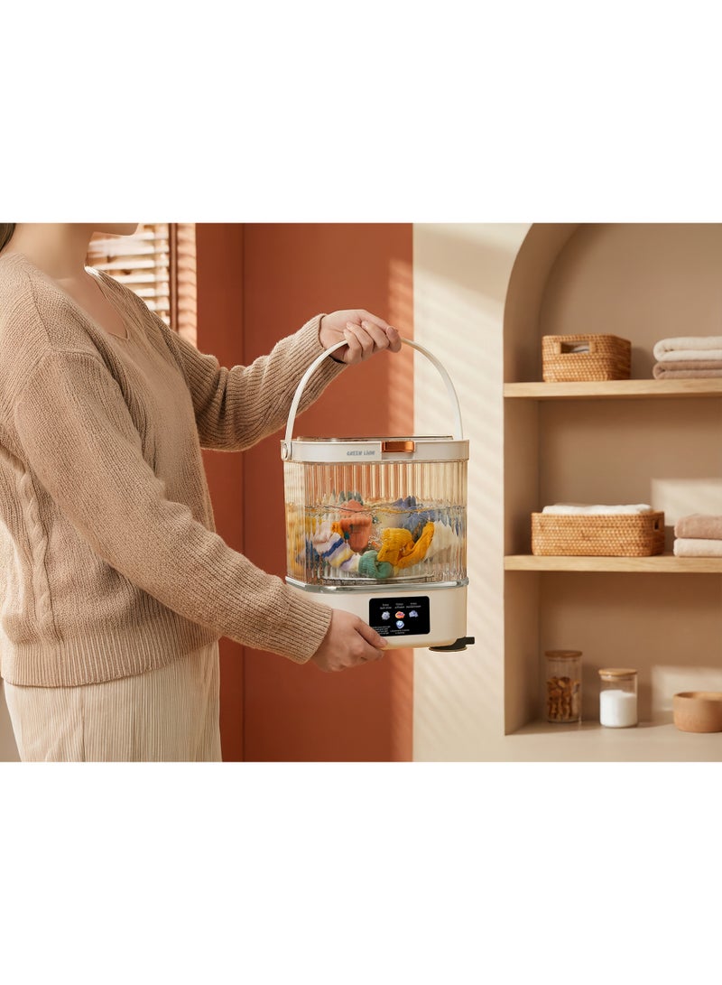 جرين ليون غسالة ميني واش المحمولة بسعة 12 لترًا، مزودة بـ 3 برامج غسيل ذكية، تحكم بلمسة واحدة، تشغيل هادئ، تصميم محمول، مثالية للمنزل، والنزل، والمدرسة، والسكن الجامعي - أبيض - Image 2