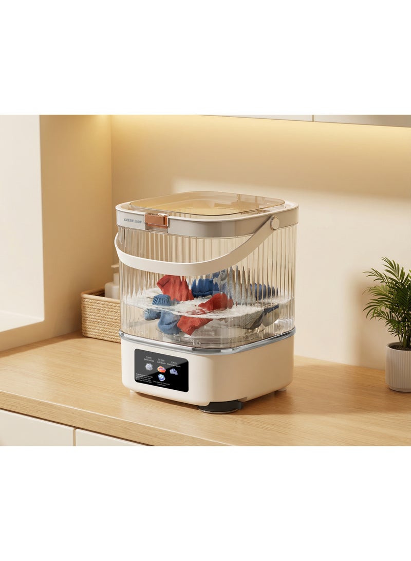 جرين ليون غسالة ميني واش المحمولة بسعة 12 لترًا، مزودة بـ 3 برامج غسيل ذكية، تحكم بلمسة واحدة، تشغيل هادئ، تصميم محمول، مثالية للمنزل، والنزل، والمدرسة، والسكن الجامعي - أبيض - Image 3
