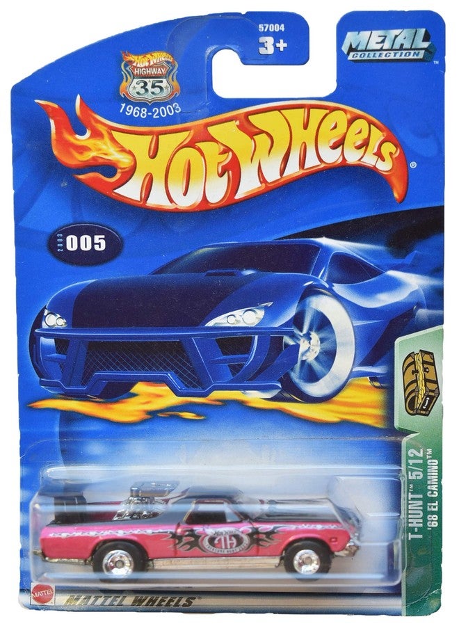 Hot Wheels T-Hunt 5/12, Pink '68 El Camino #005 - Image 1