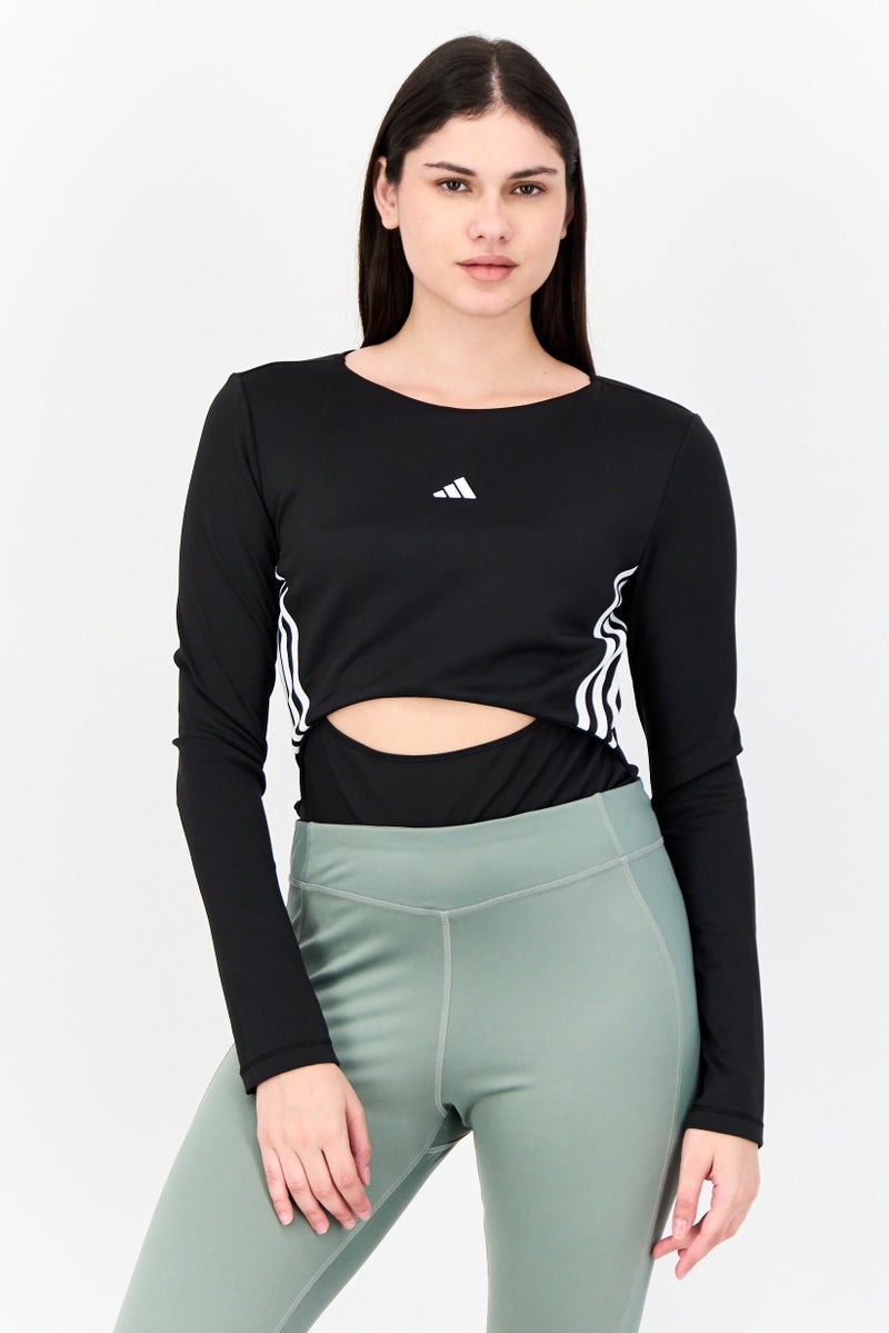 Adidas Women Sportswear Fit Long Sleeves Training Bodysuits, Black  - Image 1