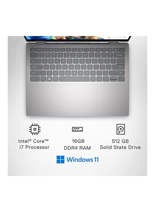 DELL (Upgraded Version) Inspiron 7420 Touchscreen Laptop With 14-Inch Display, Core i7-1255U Processor/16GB RAM/512GB SSD/Intel Iris XE Graphics/Windows 11 Home English SILVER - Image 4