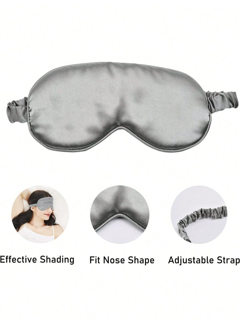 Miamia 4 Pcs Set of Sleep Masks Suitable for Women and Men Featuring Light Blocking Design 3D Contoured Structure Soft and Comfortable Material with an Adjustable Elastic Band Ideal for Naps During Travel Available in Pink Dark Blue Skin Tone and Black  - Image 2