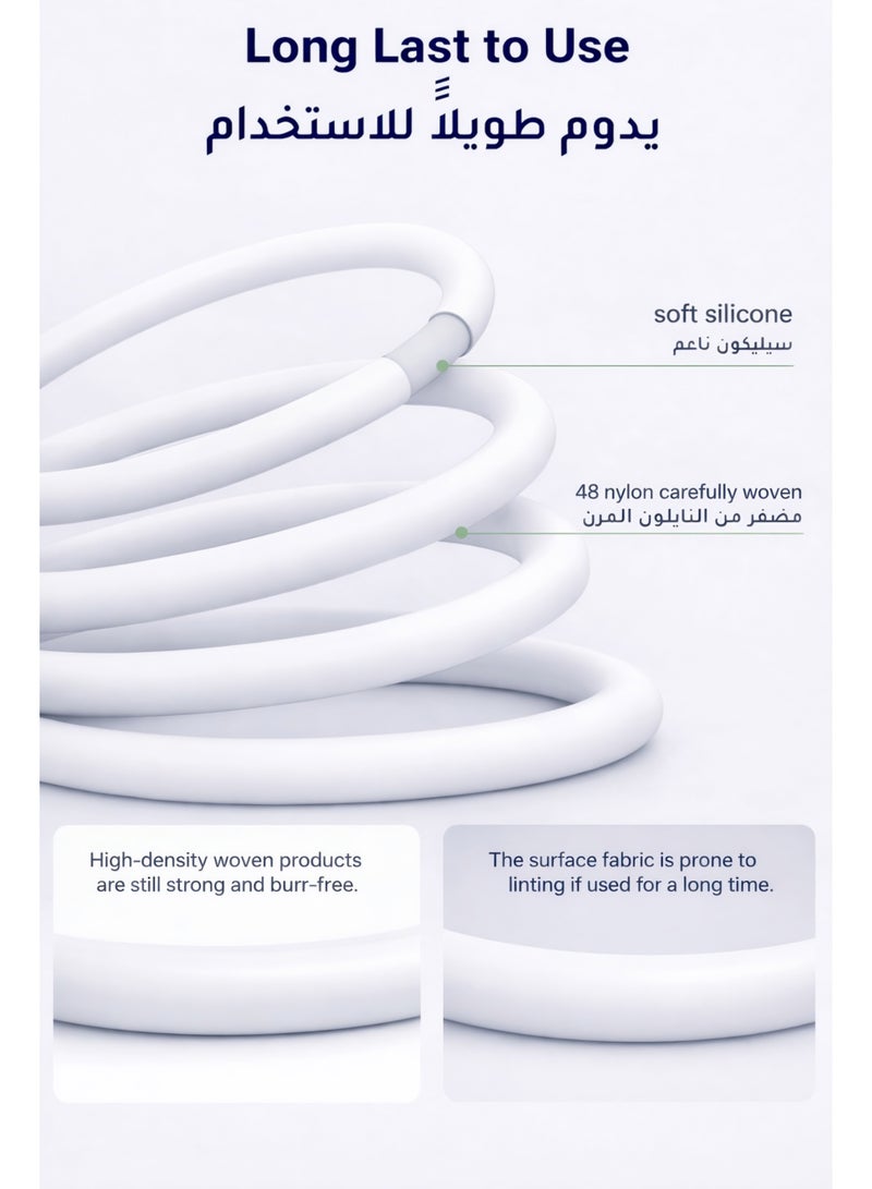 BARQ White USB-C to Lightning cable, 1 meter, fast charging for Apple devices. - Image 5