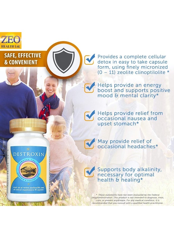 Zeo Health Destroxin | Zeolite Capsules With B-12 And Calcium (90 Count) | Naturally Supports Cellular Detox, Optimal Energy, & Upset Stomach Relief | Body Alkalinity & Ph Increaser  - Image 3