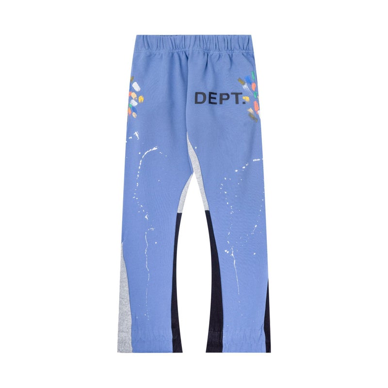 Gallery Dept Classic Hand-Painted Splash Ink Graffiti Printed Stitching Pure Cotton Pants Lovers Casual Trousers - Image 1