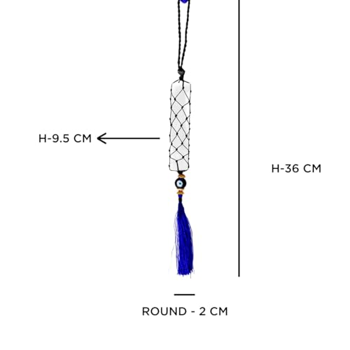 Shubhanjali Selenite Evil Eye Hanging for Home Entrance & Car Dashboard Decoration | Natural Healing Crystal for Cleansing & Mental Clarity | Vastu Decorative Items for Home Decor Showpiece & Housewarming Gift - Image 2