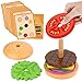 Aizweb Montessori Toys for 3 Year Old Wooden Burger Stacking Toys for Toddlers and Kids Preschool Educational Toys Fine Motor Skill Toy Blocks for Toddlers Learning Toys - Image 2
