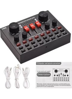 JAJEEK V8S Mini Live Sound Card Mixer – Compact Design, 16 Sound Effects, Dual DSP Noise Reduction, 6 Connection Options – Pro Audio for Streaming, Recording, and Gaming on PC & Mobile  - Image 3