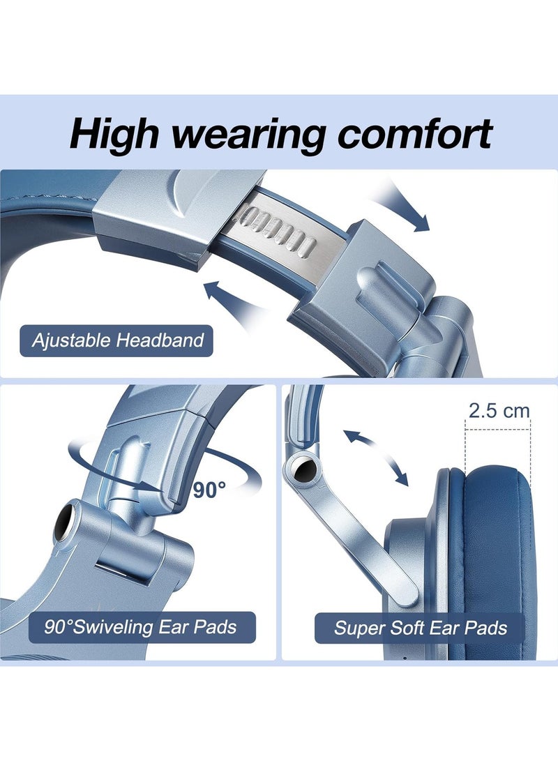 OneOdio Bluetooth Headphones Over Ear, 72 Hours HiFi Stereo Headphones Wireless, Wireless Headphones with 6.35 mm and 3.5 mm Jack for Studio DJ Mobile Phone PC AMP - Image 3