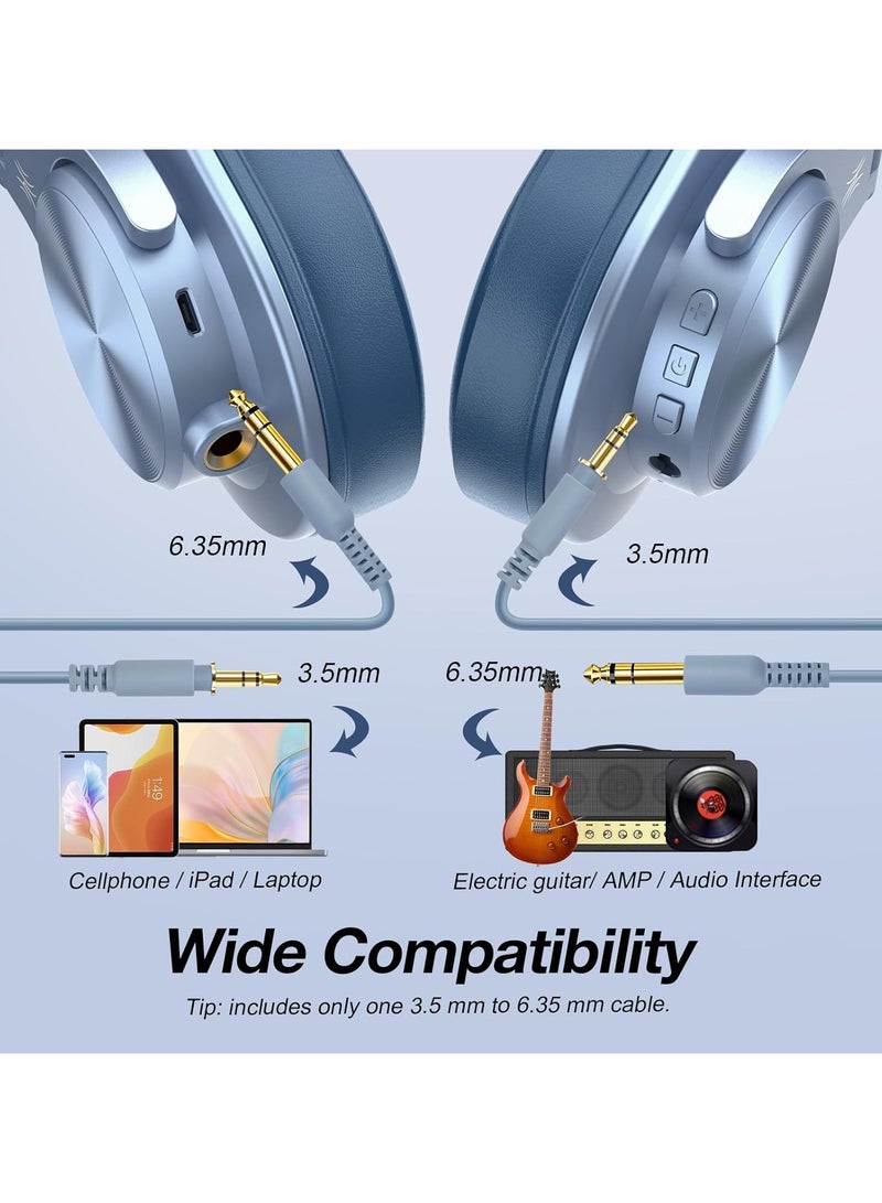 OneOdio Bluetooth Headphones Over Ear, 72 Hours HiFi Stereo Headphones Wireless, Wireless Headphones with 6.35 mm and 3.5 mm Jack for Studio DJ Mobile Phone PC AMP - Image 5