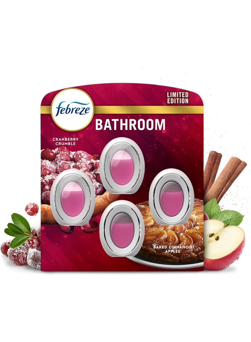 febreze Febreze Bathroom Air Freshener, Odor-Fighting, Plug In Alternative, Air Fresheners for Home and Bathroom and Kitchen, Closet Air Fresheners, Baked Cinnamon Apples & Cranberry Crumble Scent, 1 Count - Image 1