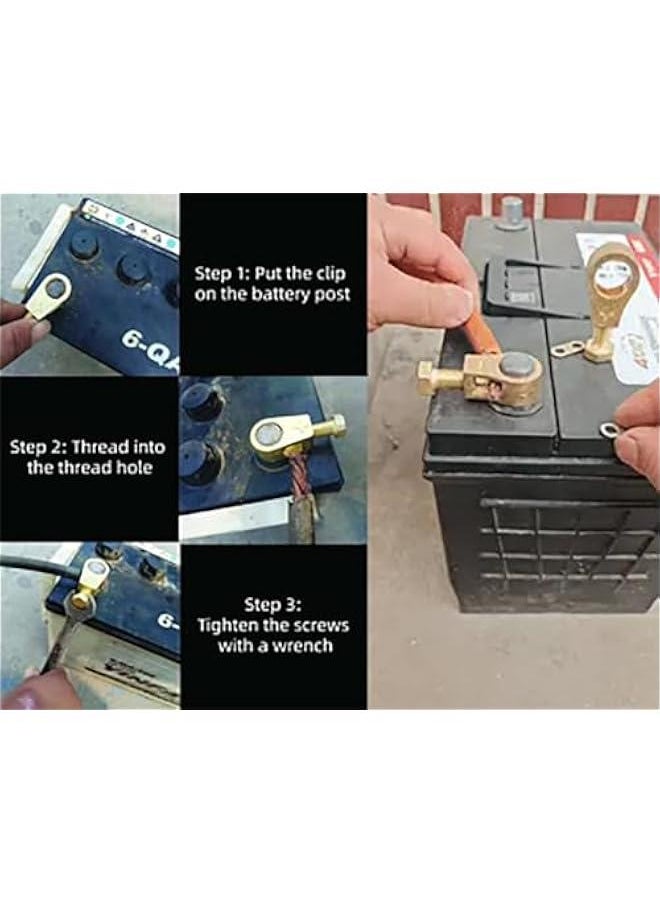 Generic 2024 Pure Copper Battery Terminal, Upgrade Pure Copper Battery Connection Clip Car Battery Terminal Connectors Kit, Battery Terminal Connector Clamps Battery Terminal Connectors  - Image 5