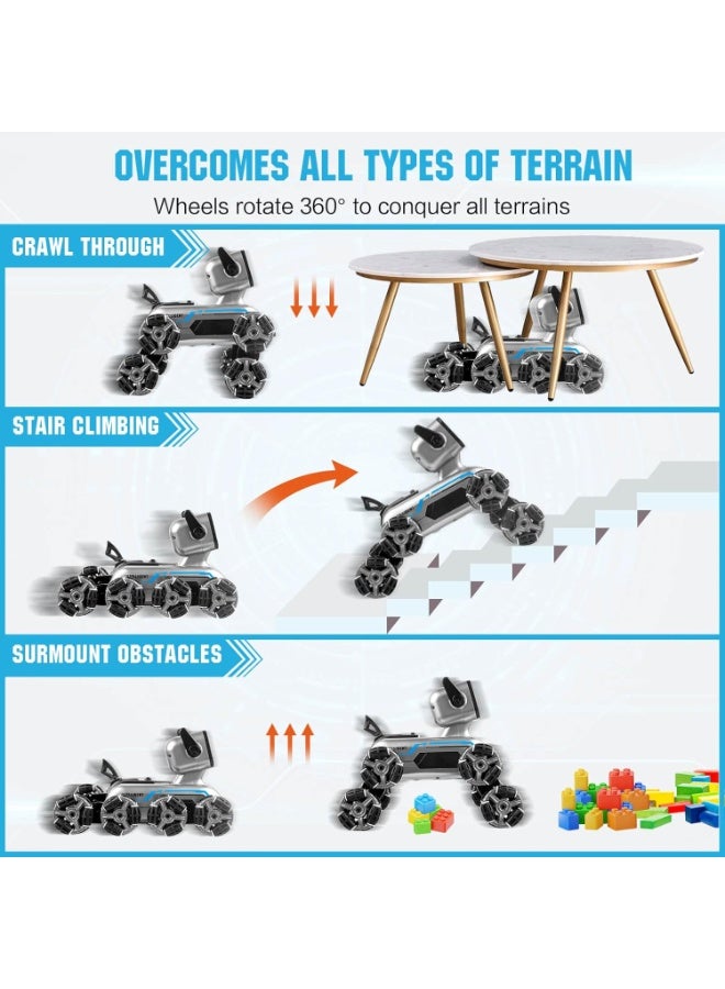 لويال كلب روبوت تحكم عن بعد للأطفال، سيارة تعمل بتقنية 2.4 جيجاهرتز مزودة بثمانية عجلات، واستشعار إيماءات، وحركات بهلوانية، مع موسيقى وأضواء، هدية مناسبة لأعياد ميلاد الأطفال من الأولاد بعمر 6-12 سنة، للترفيه - Image 4