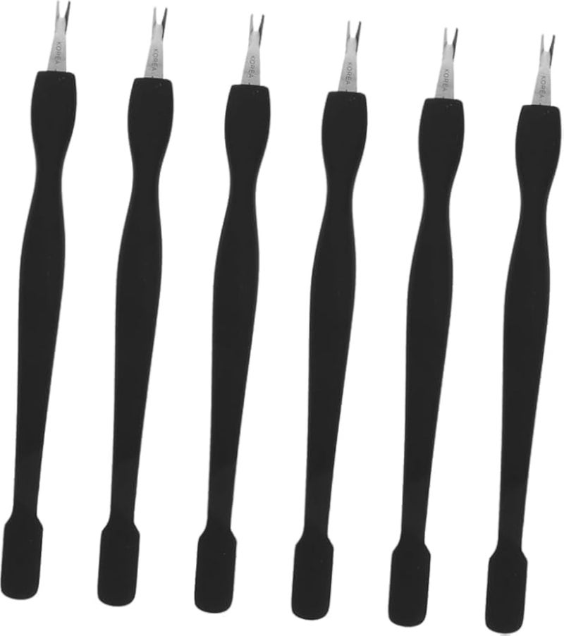 Manicure Cuticle Pusher Pusher Tool Nail Accessory Nail Caring Supply 6 Pack Professional and Home Use- black