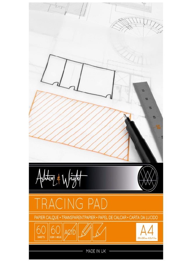Ashton and Wright -Tracing Paper Pad - 80gsm Paper - 8.2"" x 11.6"" - 60 Sheets - Image 1
