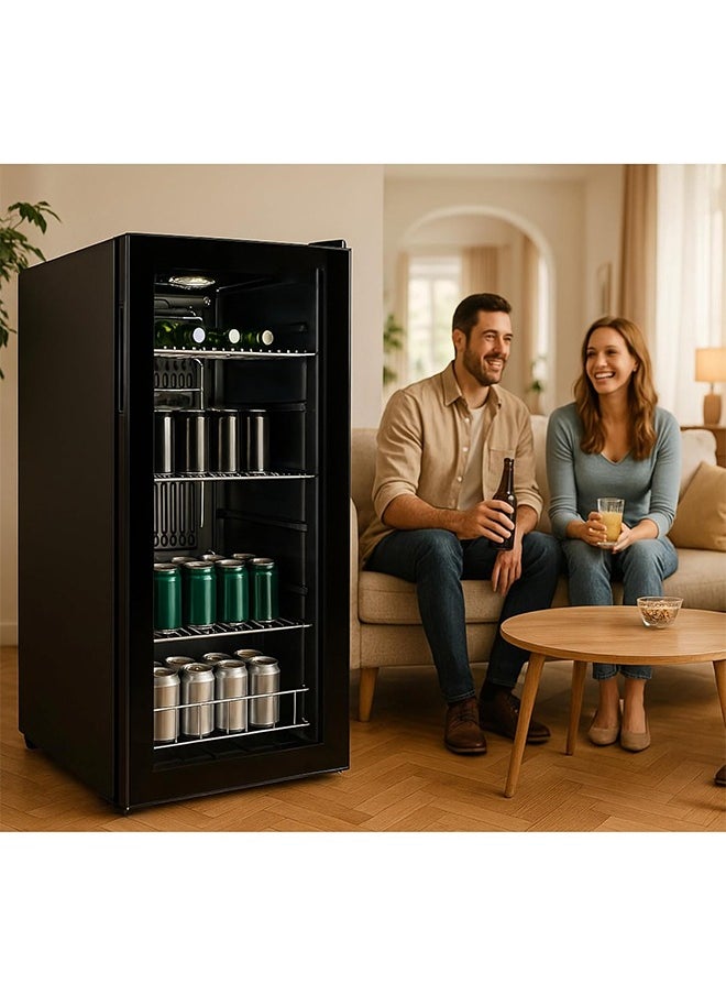 ثلاجة عرض بباب زجاجي سعة 73 لترًا - أسود - D160SC22-1