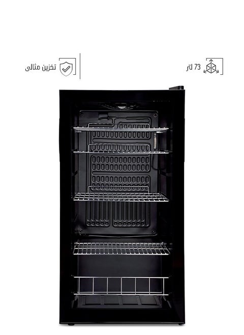 ثلاجة عرض بباب زجاجي سعة 73 لترًا - أسود - D160SC22-1