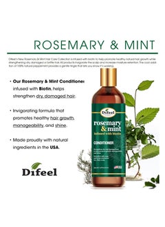 difeel Difeel Elevated Rosemary Mint Hair Conditioner with Biotin 12 oz. - Made with Natural Rosemary & Mint to Strengthen Dry, Damaged Hair, Promote Growth, Smooth Split Ends & Moisturize Dry Scalp  - Image 2