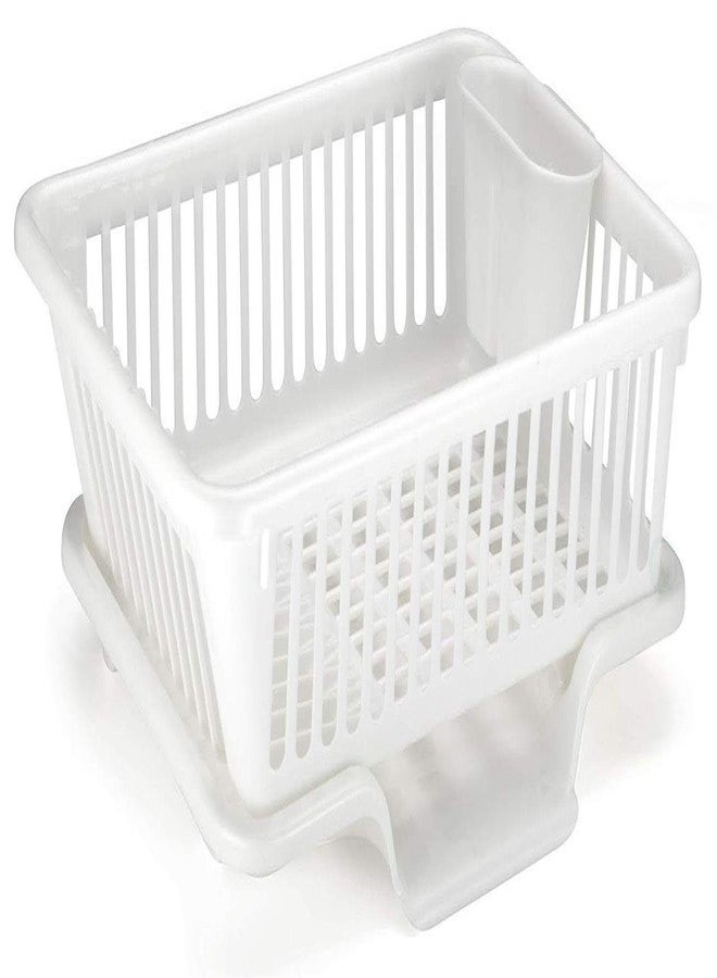 GLIVE (LABEL) Kitchen Sink Dish Chopsticks Spoon Organizer Tray Tableware Holder Basket 3 in 1 Large Sink Drying Rack Washing Basket - Dish Drainer Rack with Tray Utensils Cutlery Tools (Pink) - Image 4