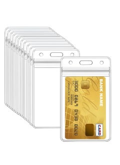 Generic 20 PCS Clear Plastic ID Vertical Name Badge ID Card Holders, with Waterproof Type Resealable Zip, Plastic Name Tag Holder  - Image 1