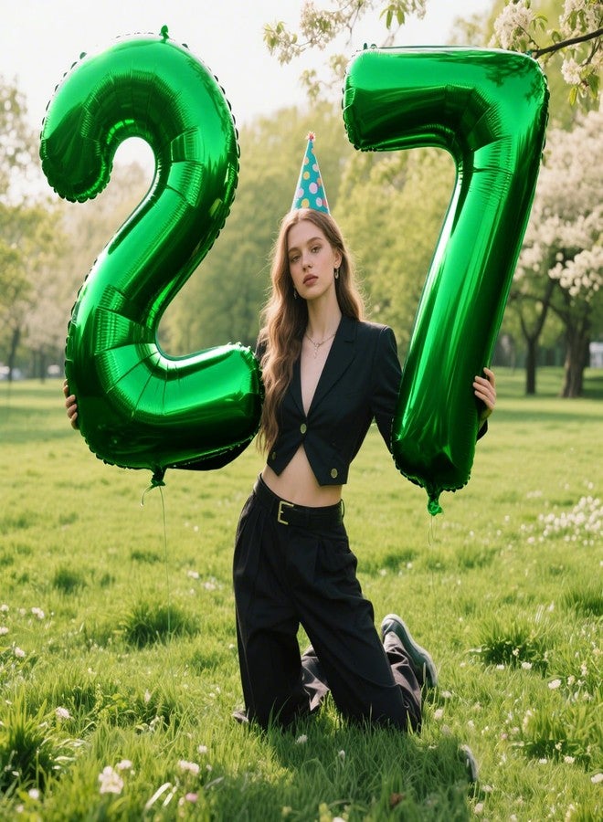 Kelfuoya 40 Inch Balloon 2 Number Balloons,Giant Number 2 Balloons Foil Mylar Helium Green Number Balloons for 12th 20th 21st Birthday Party Supplies Anniversary Event Celebration Decorations - Image 3