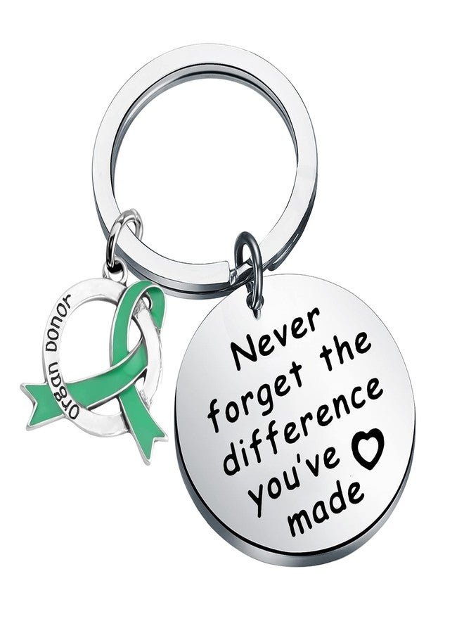 MYOSPARK Organ Donor Gift Organ Donation Awareness Gift Transplant Gifts Never Forget The Difference You’ve Made Keychain (Organ Donor KC) - Image 1