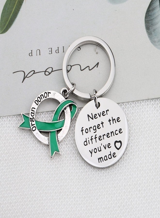 MYOSPARK Organ Donor Gift Organ Donation Awareness Gift Transplant Gifts Never Forget The Difference You’ve Made Keychain (Organ Donor KC) - Image 2