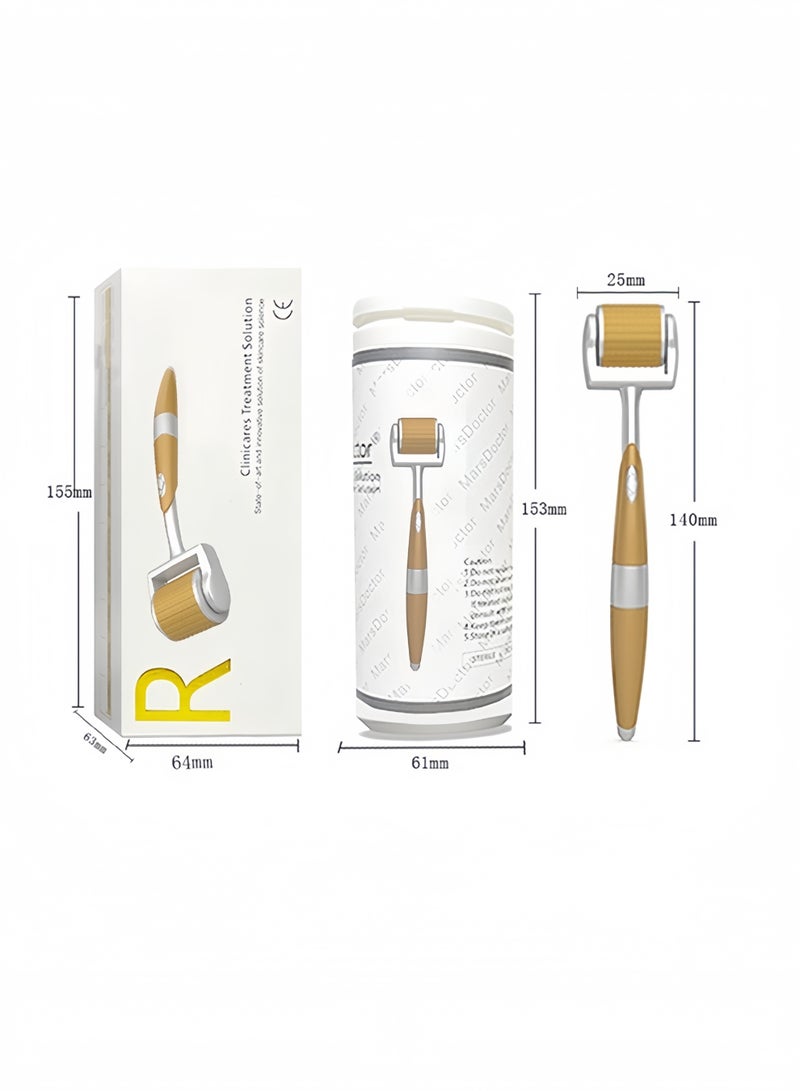 Derma Roller 1.00mm Gold – 192 Micro Needles for Face & Hair, Anti-Aging, Scar Removal, Home Use - Image 2
