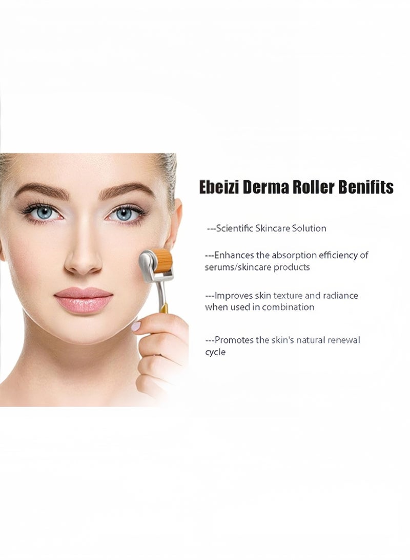 Derma Roller 1.00mm Gold – 192 Micro Needles for Face & Hair, Anti-Aging, Scar Removal, Home Use - Image 4