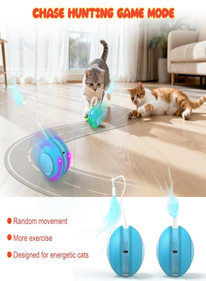 FLERDMAU Interactive Indoor Cat Toys for Bored Adult Cats - Highly Entertaining Keep Cats Engaged for Hours, Rechargeable Silent Kitten Mouse Toy Automatic Hide and Seek with Stimulating Moving (Navy) - Image 3