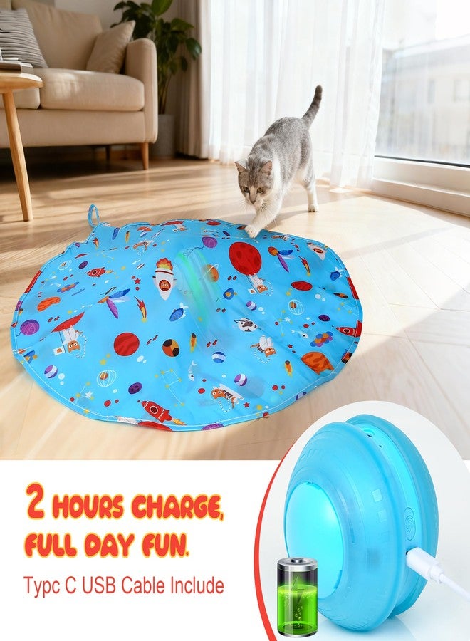 FLERDMAU Interactive Indoor Cat Toys for Bored Adult Cats - Highly Entertaining Keep Cats Engaged for Hours, Rechargeable Silent Kitten Mouse Toy Automatic Hide and Seek with Stimulating Moving (Navy) - Image 4
