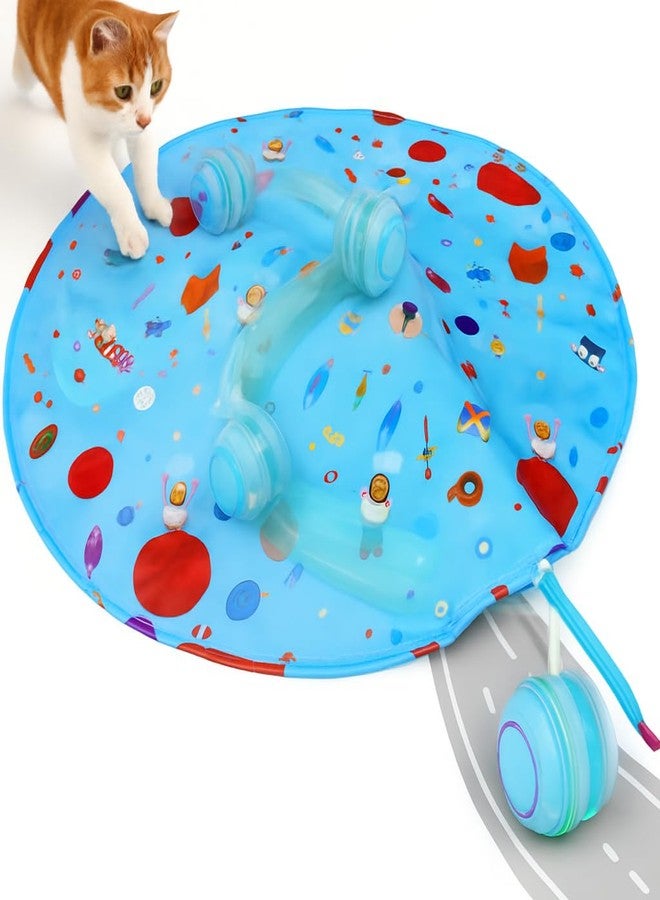 FLERDMAU Interactive Indoor Cat Toys for Bored Adult Cats - Highly Entertaining Keep Cats Engaged for Hours, Rechargeable Silent Kitten Mouse Toy Automatic Hide and Seek with Stimulating Moving (Navy) - Image 1