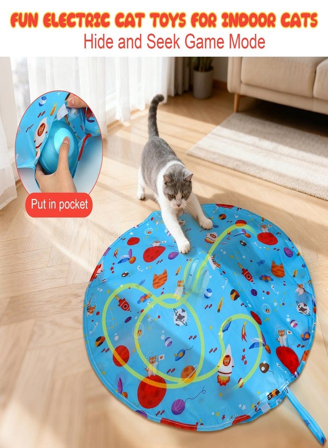 FLERDMAU Interactive Indoor Cat Toys for Bored Adult Cats - Highly Entertaining Keep Cats Engaged for Hours, Rechargeable Silent Kitten Mouse Toy Automatic Hide and Seek with Stimulating Moving (Navy) - Image 2