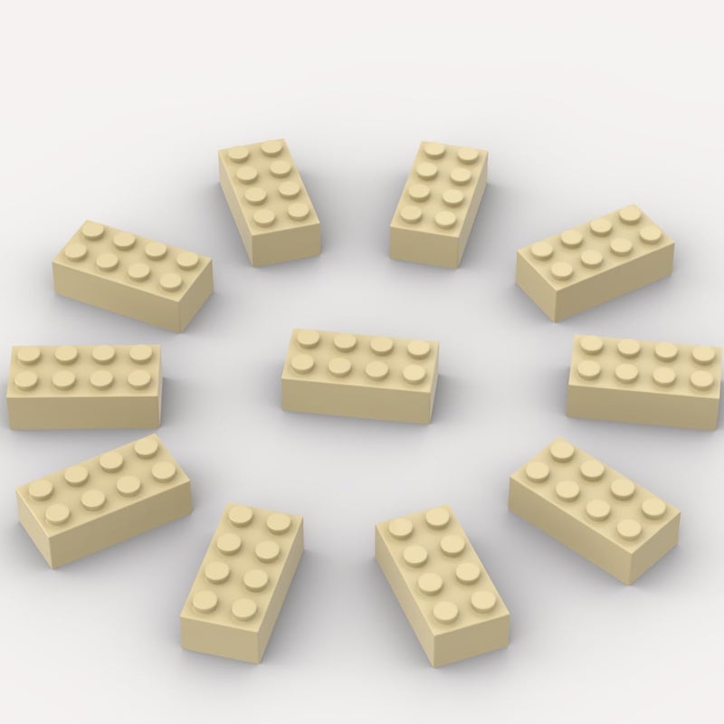 YUJHITP 500 Piece Tan Bricks Bulk Tan 2x4 Building Bricks Flat Compatible with Lego Parts and Pieces 2x4 Tan BricksColor Tan - Image 3