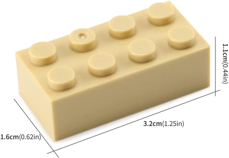 YUJHITP 500 Piece Tan Bricks Bulk Tan 2x4 Building Bricks Flat Compatible with Lego Parts and Pieces 2x4 Tan BricksColor Tan - Image 5