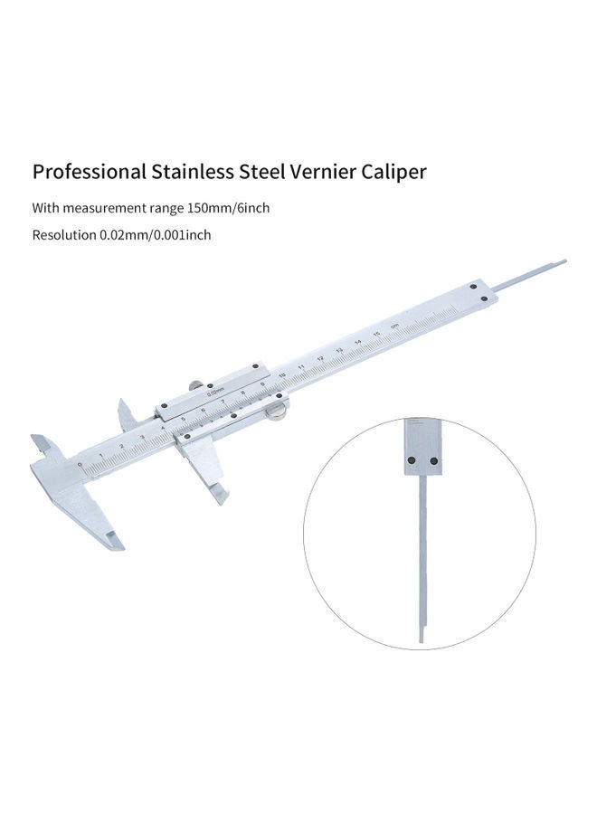 Professional 0-150mm Stainless Steel Vernier Caliper Silver  - Image 4